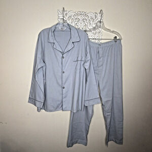 SEARS Men's LARGE 42/44 Sleepwear Pajama Set Long Sleeves Top & Pants VTG Taiwan